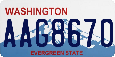 WA license plate AAG8670