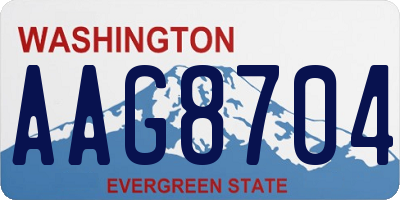 WA license plate AAG8704