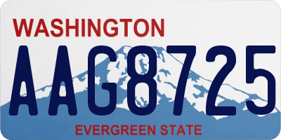WA license plate AAG8725