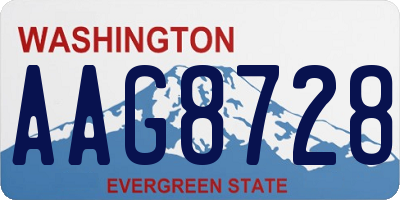 WA license plate AAG8728