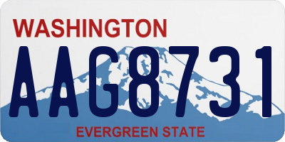 WA license plate AAG8731