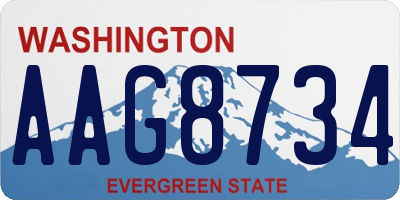 WA license plate AAG8734