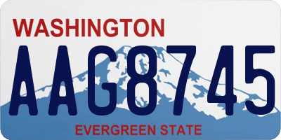WA license plate AAG8745