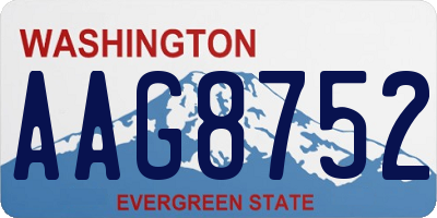 WA license plate AAG8752