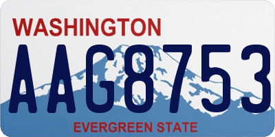 WA license plate AAG8753