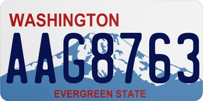 WA license plate AAG8763