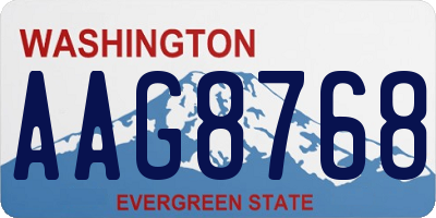 WA license plate AAG8768