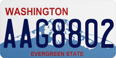 WA license plate AAG8802