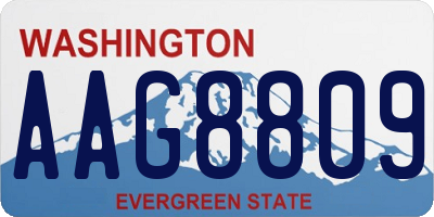 WA license plate AAG8809