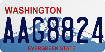 WA license plate AAG8824