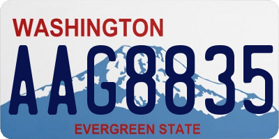 WA license plate AAG8835