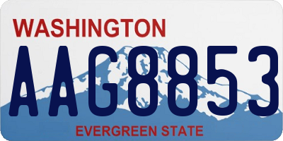 WA license plate AAG8853
