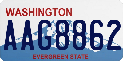 WA license plate AAG8862