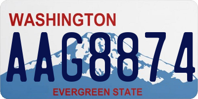 WA license plate AAG8874