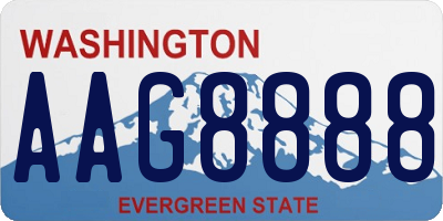 WA license plate AAG8888