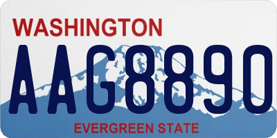 WA license plate AAG8890