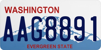 WA license plate AAG8891