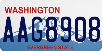 WA license plate AAG8908
