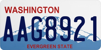 WA license plate AAG8921