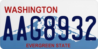 WA license plate AAG8932