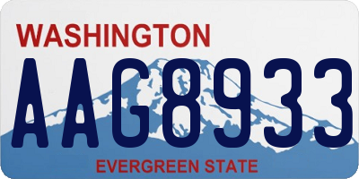 WA license plate AAG8933