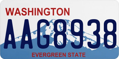 WA license plate AAG8938