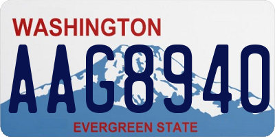 WA license plate AAG8940