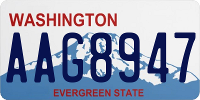 WA license plate AAG8947