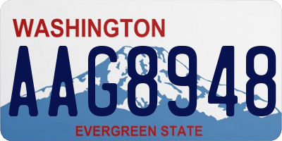 WA license plate AAG8948