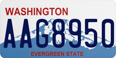 WA license plate AAG8950