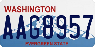 WA license plate AAG8957