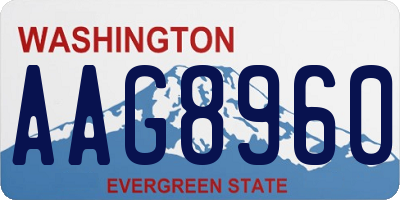 WA license plate AAG8960