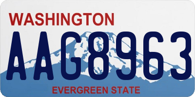 WA license plate AAG8963