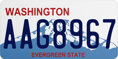 WA license plate AAG8967