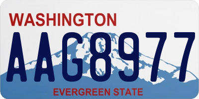 WA license plate AAG8977