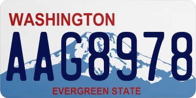 WA license plate AAG8978