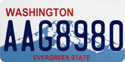 WA license plate AAG8980