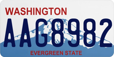 WA license plate AAG8982