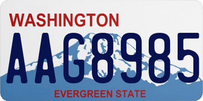 WA license plate AAG8985