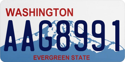 WA license plate AAG8991
