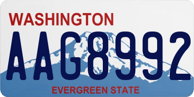 WA license plate AAG8992