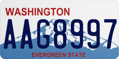 WA license plate AAG8997