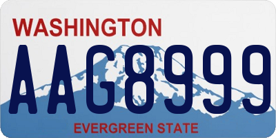 WA license plate AAG8999
