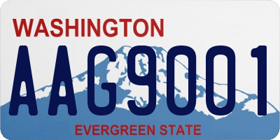 WA license plate AAG9001