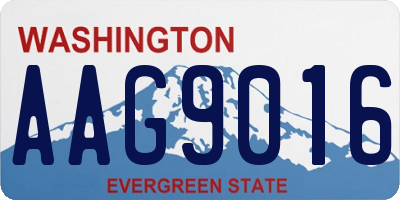 WA license plate AAG9016