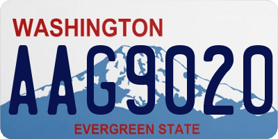 WA license plate AAG9020