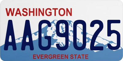 WA license plate AAG9025