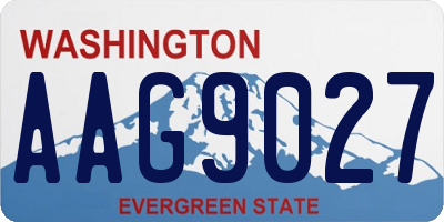 WA license plate AAG9027