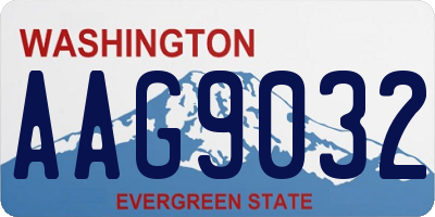 WA license plate AAG9032