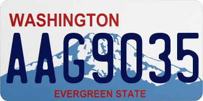 WA license plate AAG9035